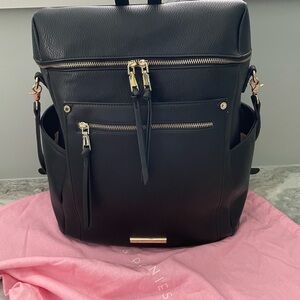 Poppy & Peonies Black Backpack Modern Design